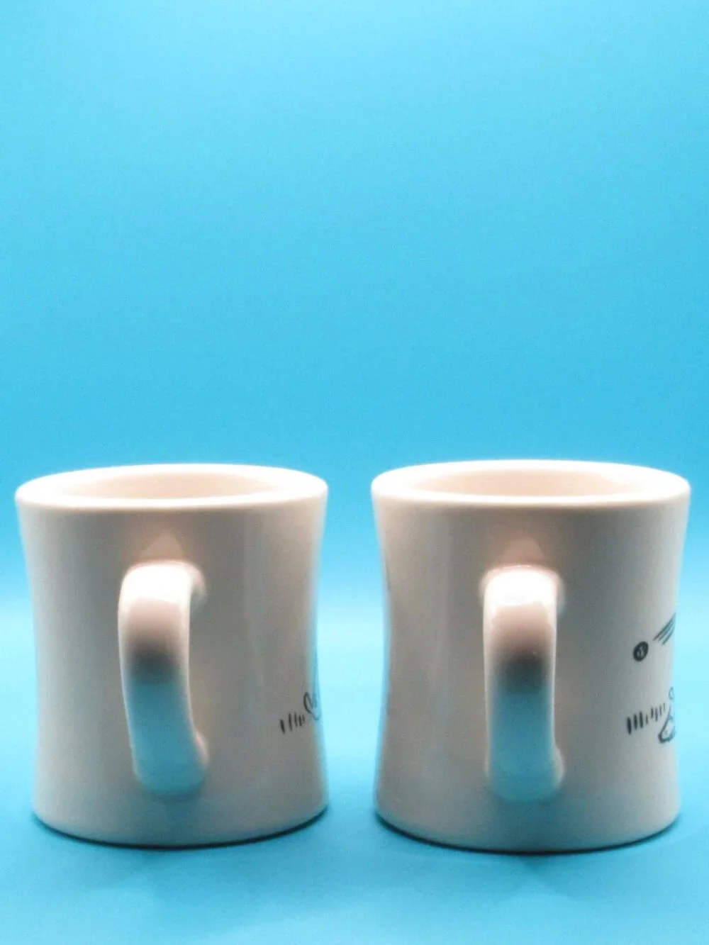 Bad Dogs White Diner-Style Mugs Set of 4 Excellent Condition Sit Stay Fetch Come